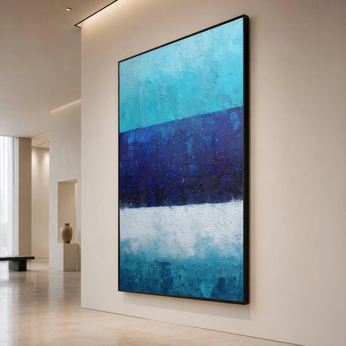 Mark Rothko Style Abstract Color Block Canvas, Blue Modern Wall Art, Minimalist Contemporary Canvas, Statement Home Decor, Canvas Print Art