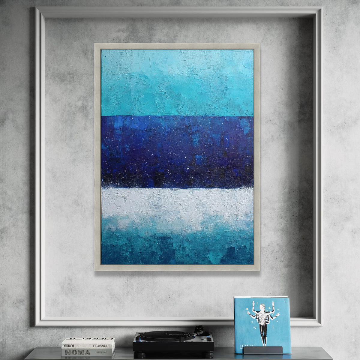 Mark Rothko Style Abstract Color Block Canvas, Blue Modern Wall Art, Minimalist Contemporary Canvas, Statement Home Decor, Canvas Print Art