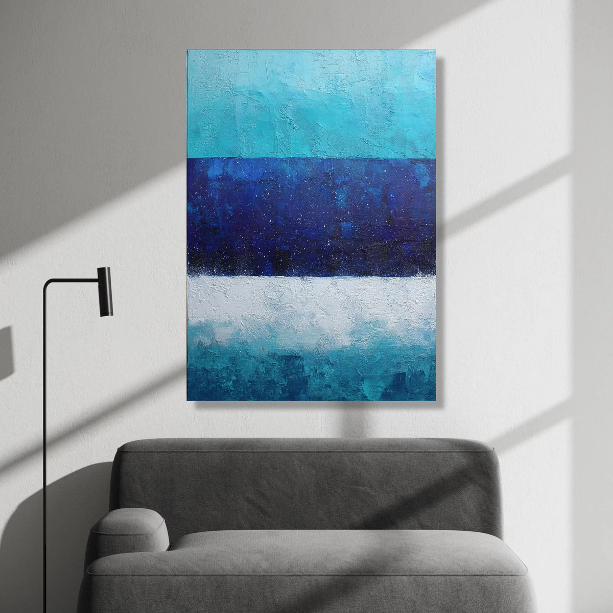 Mark Rothko Style Abstract Color Block Canvas, Blue Modern Wall Art, Minimalist Contemporary Canvas, Statement Home Decor, Canvas Print Art