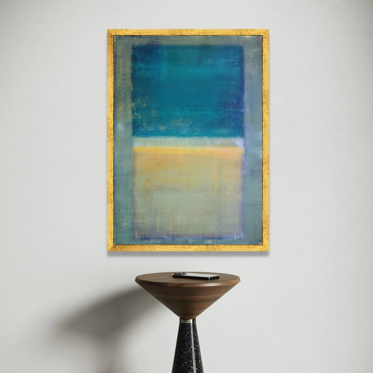 Mark Rothko Abstract Color Field Canvas Wall Art, Blue Yellow Geometric Modern Painting, Large Minimalist Wall Decoration Canvas Print Art