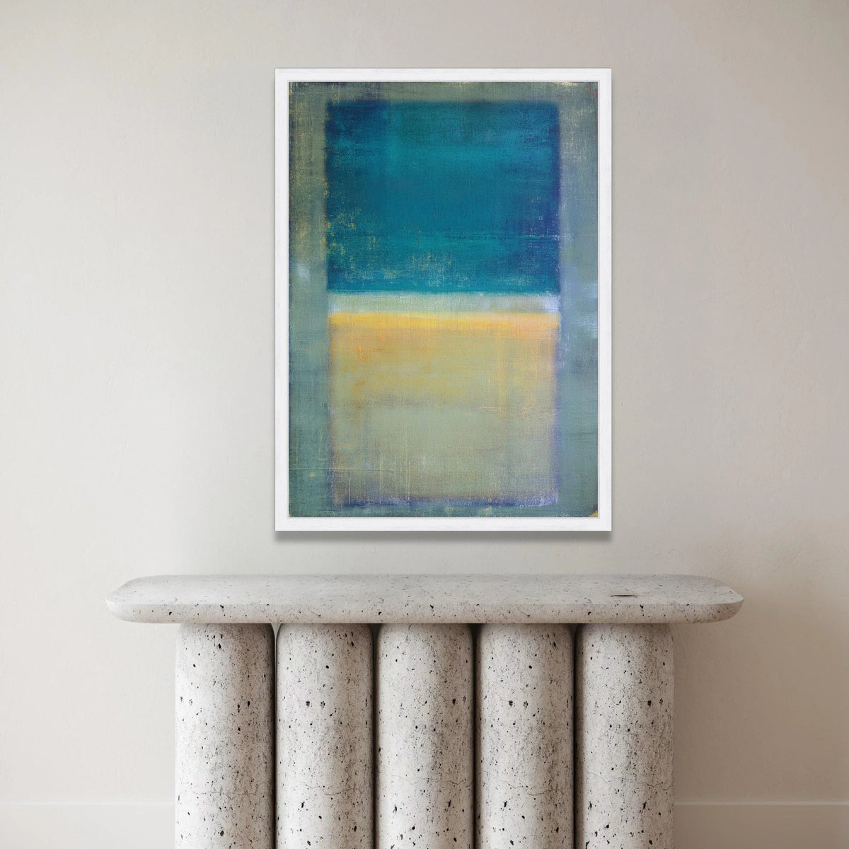 Mark Rothko Abstract Color Field Canvas Wall Art, Blue Yellow Geometric Modern Painting, Large Minimalist Wall Decoration Canvas Print Art