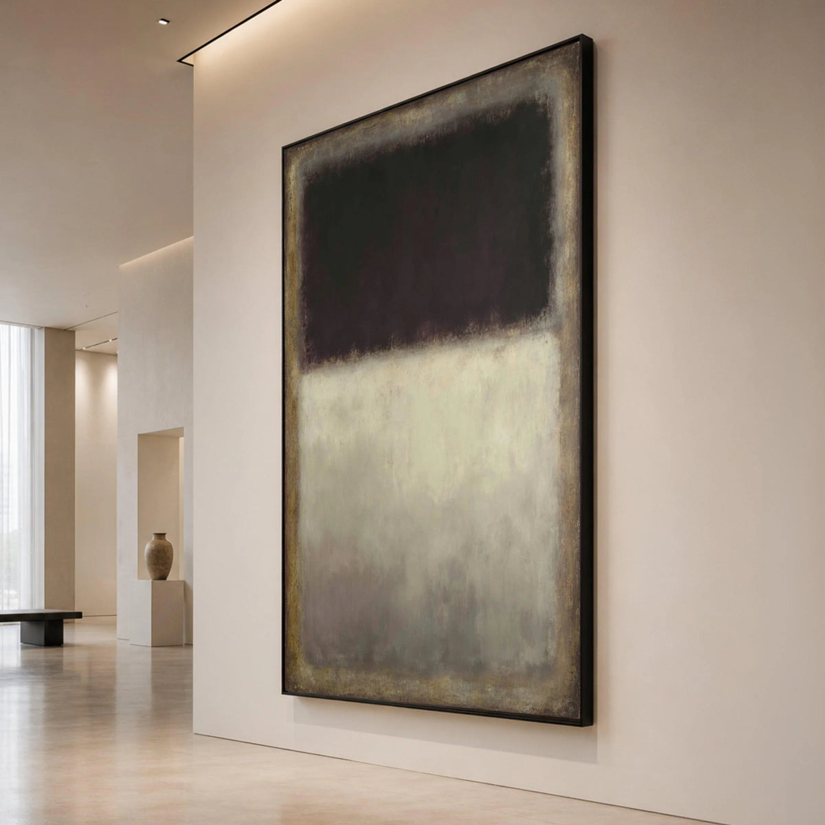 Mark Rothko Abstract Canvas Wall Art, Dark and Light Color Blocks, Modern Minimalist Home Decor, Large Abstract Painting Canvas Print Art