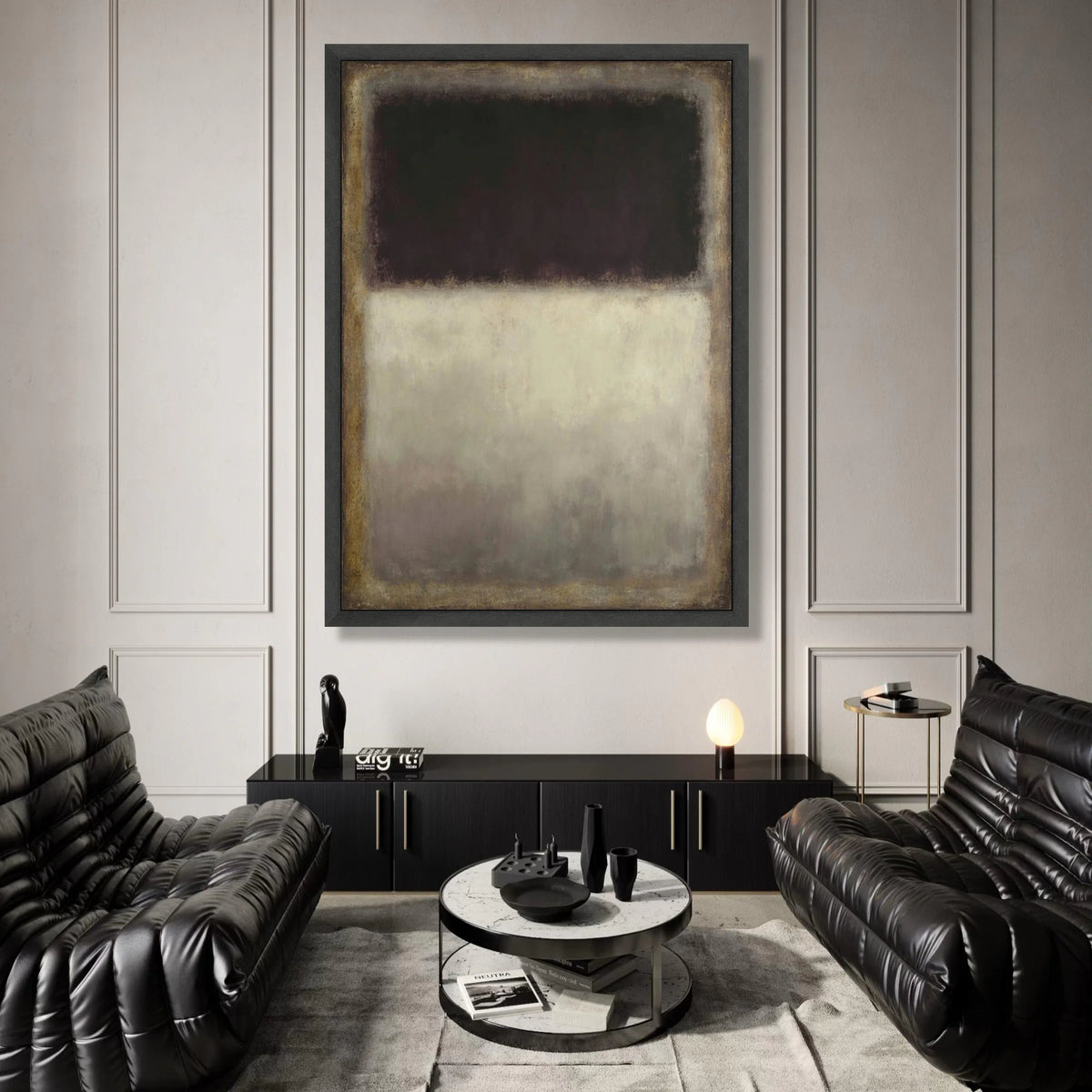 Mark Rothko Abstract Canvas Wall Art, Dark and Light Color Blocks, Modern Minimalist Home Decor, Large Abstract Painting Canvas Print Art