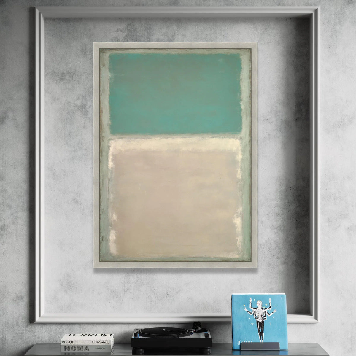 Mark Rothko Abstract Canvas Wall Art, Minimalist Color Field Painting, Modern Blue and Beige Home Decor, Contemporary Wall Canvas Print Art