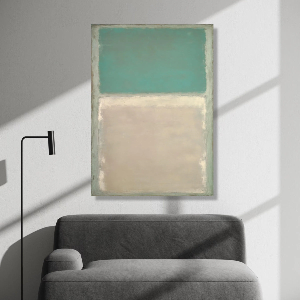 Mark Rothko Abstract Canvas Wall Art, Minimalist Color Field Painting, Modern Blue and Beige Home Decor, Contemporary Wall Canvas Print Art