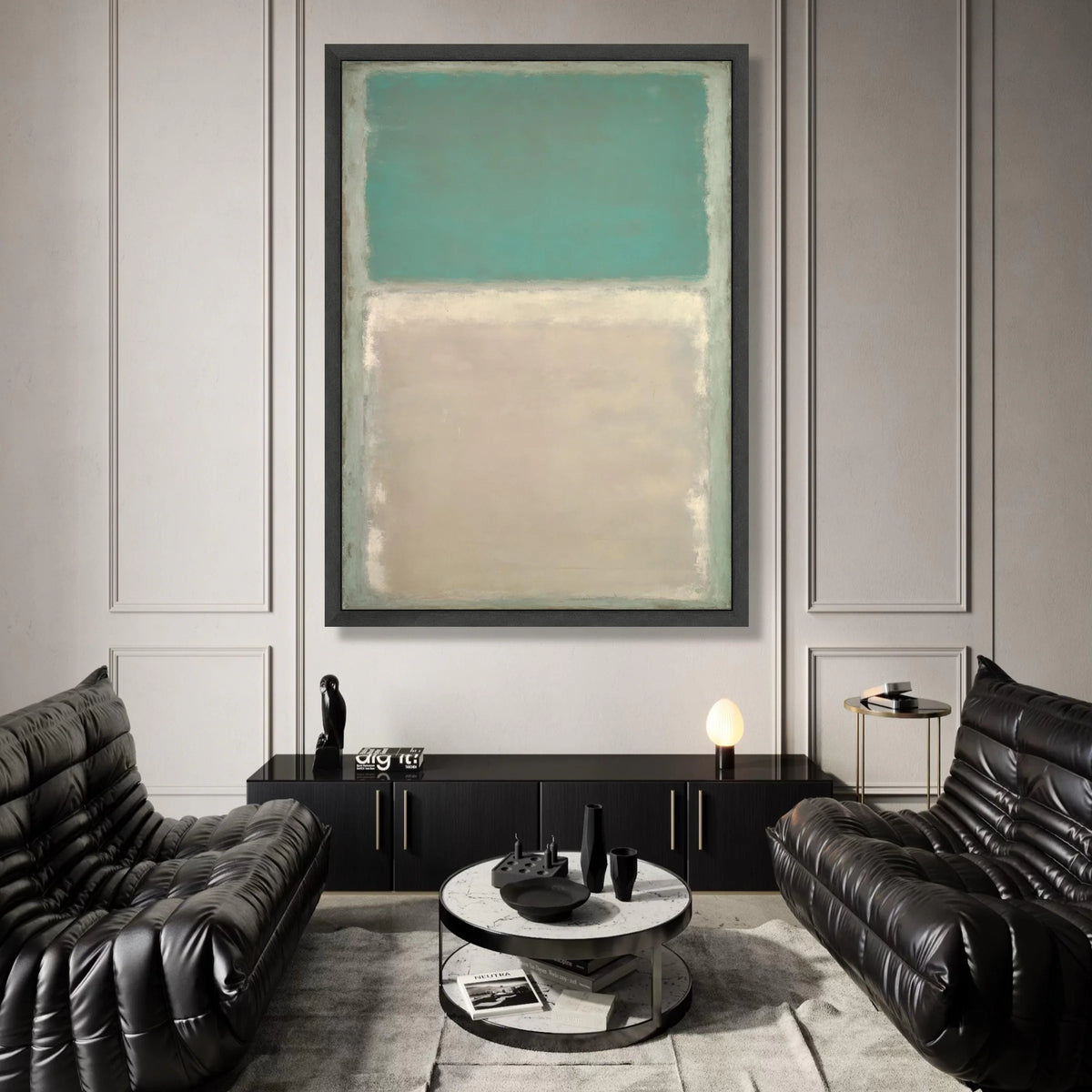 Mark Rothko Abstract Canvas Wall Art, Minimalist Color Field Painting, Modern Blue and Beige Home Decor, Contemporary Wall Canvas Print Art