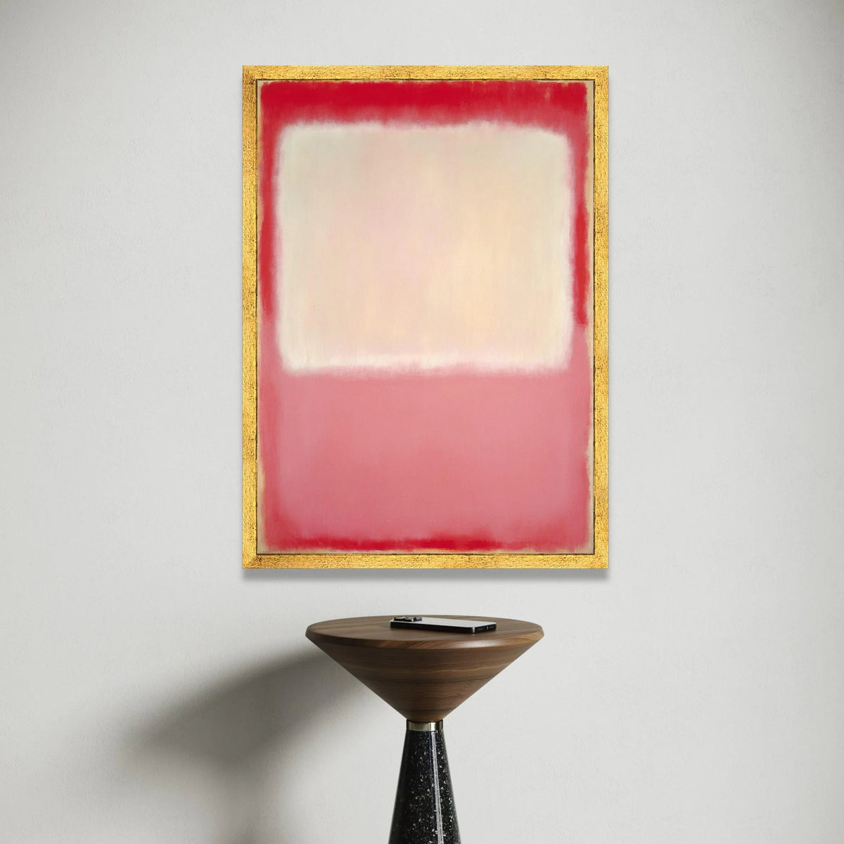 Mark Rothko Abstract Canvas Wall Art, Soft Pink and Cream Color Blocks, Mid Century Modern Decorative Canvas, Color Field Canvas Print Art