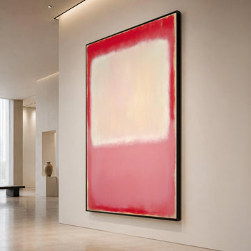 Mark Rothko Abstract Canvas Wall Art, Soft Pink and Cream Color Blocks, Mid Century Modern Decorative Canvas, Color Field Canvas Print Art