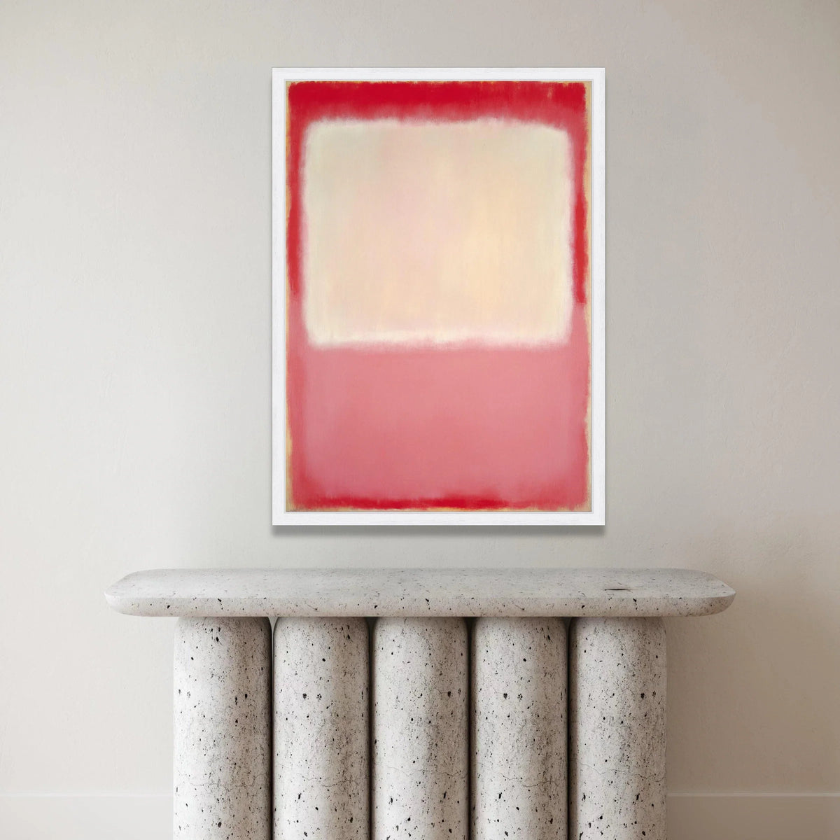 Mark Rothko Abstract Canvas Wall Art, Soft Pink and Cream Color Blocks, Mid Century Modern Decorative Canvas, Color Field Canvas Print Art