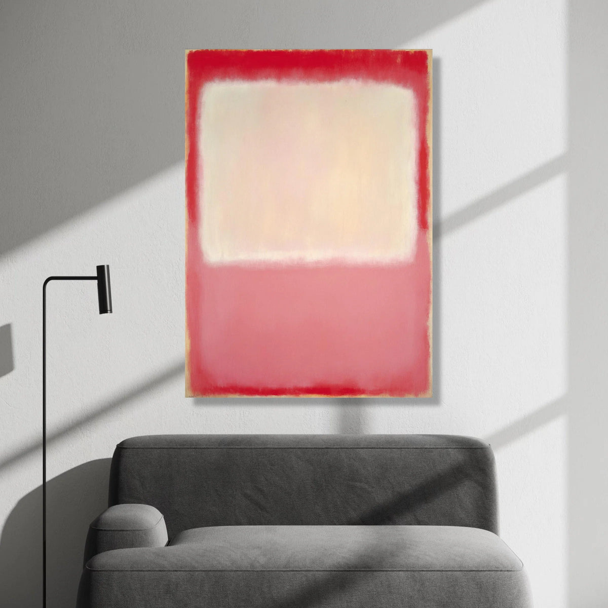 Mark Rothko Abstract Canvas Wall Art, Soft Pink and Cream Color Blocks, Mid Century Modern Decorative Canvas, Color Field Canvas Print Art