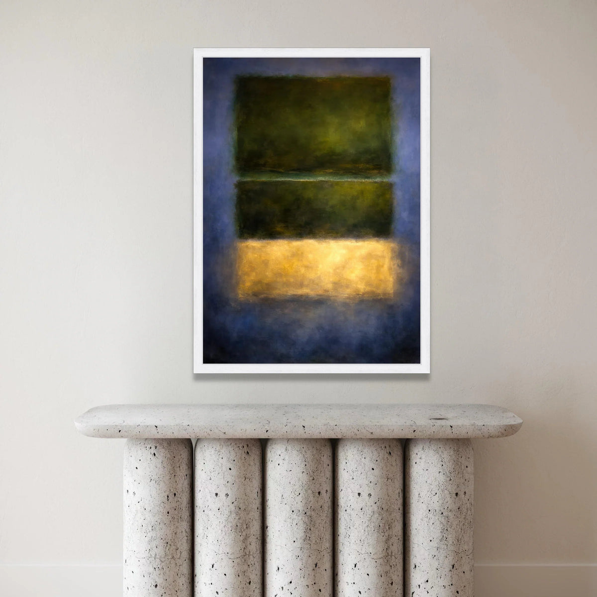 Mark Rothko Style Abstract Canvas Wall Art, Modern Color Block Painting, Green and Yellow Minimalist Canvas, Contemporary Canvas Print Art
