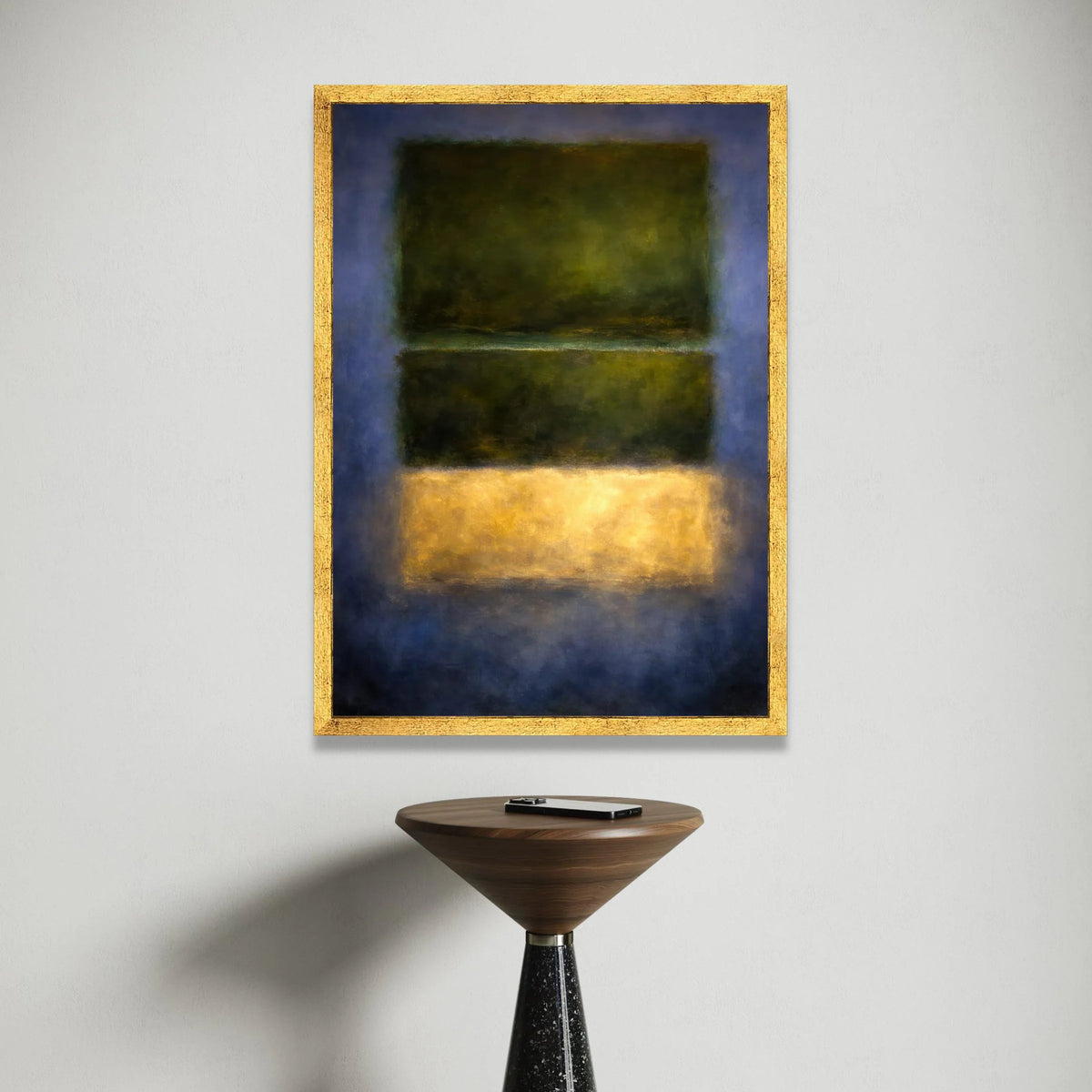 Mark Rothko Style Abstract Canvas Wall Art, Modern Color Block Painting, Green and Yellow Minimalist Canvas, Contemporary Canvas Print Art