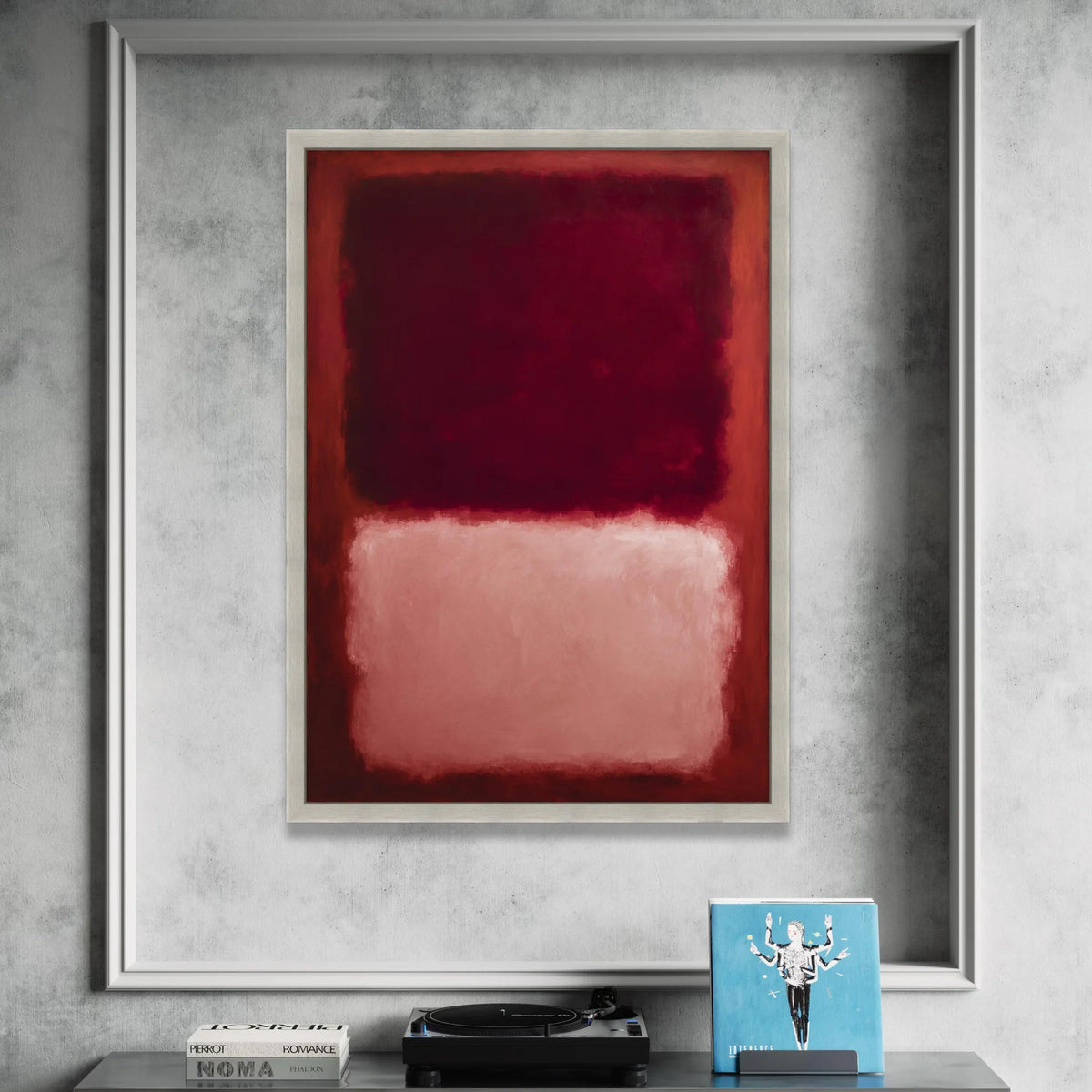 Mark Rothko Style Abstract Canvas Wall Art, Deep Red and Soft Pink Blocks, Modern Expressionist Home Decor, Bold Color Art Canvas Print Art