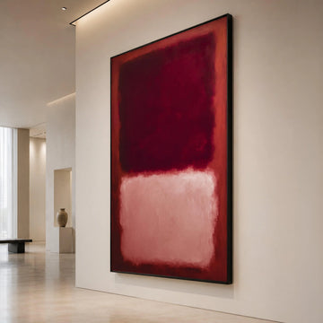Mark Rothko Style Abstract Canvas Wall Art, Deep Red and Soft Pink Blocks, Modern Expressionist Home Decor, Bold Color Art Canvas Print Art