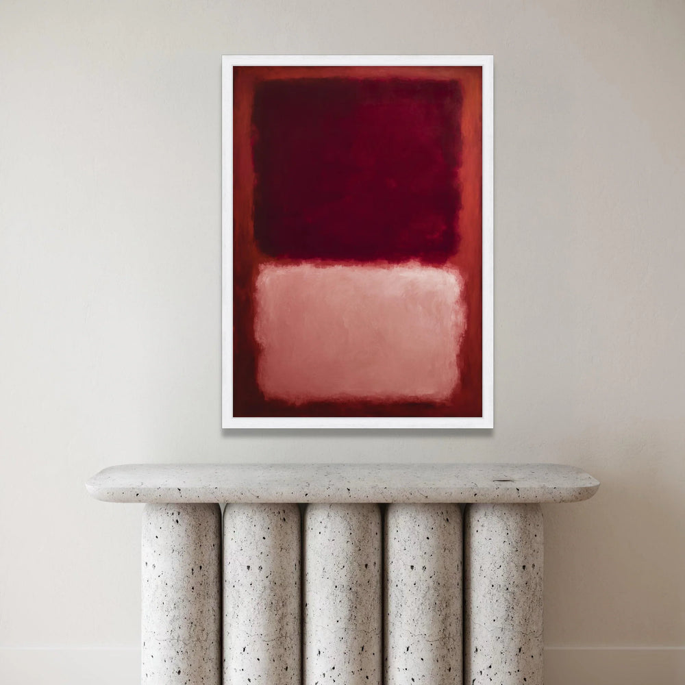 Mark Rothko Style Abstract Canvas Wall Art, Deep Red and Soft Pink Blocks, Modern Expressionist Home Decor, Bold Color Art Canvas Print Art