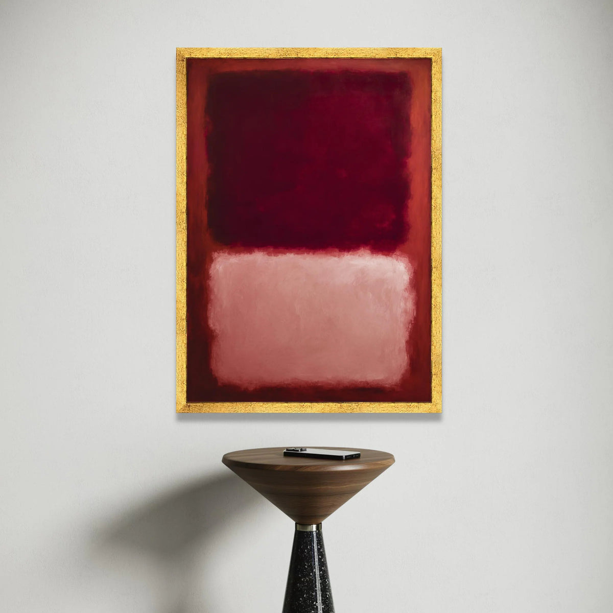 Mark Rothko Style Abstract Canvas Wall Art, Deep Red and Soft Pink Blocks, Modern Expressionist Home Decor, Bold Color Art Canvas Print Art