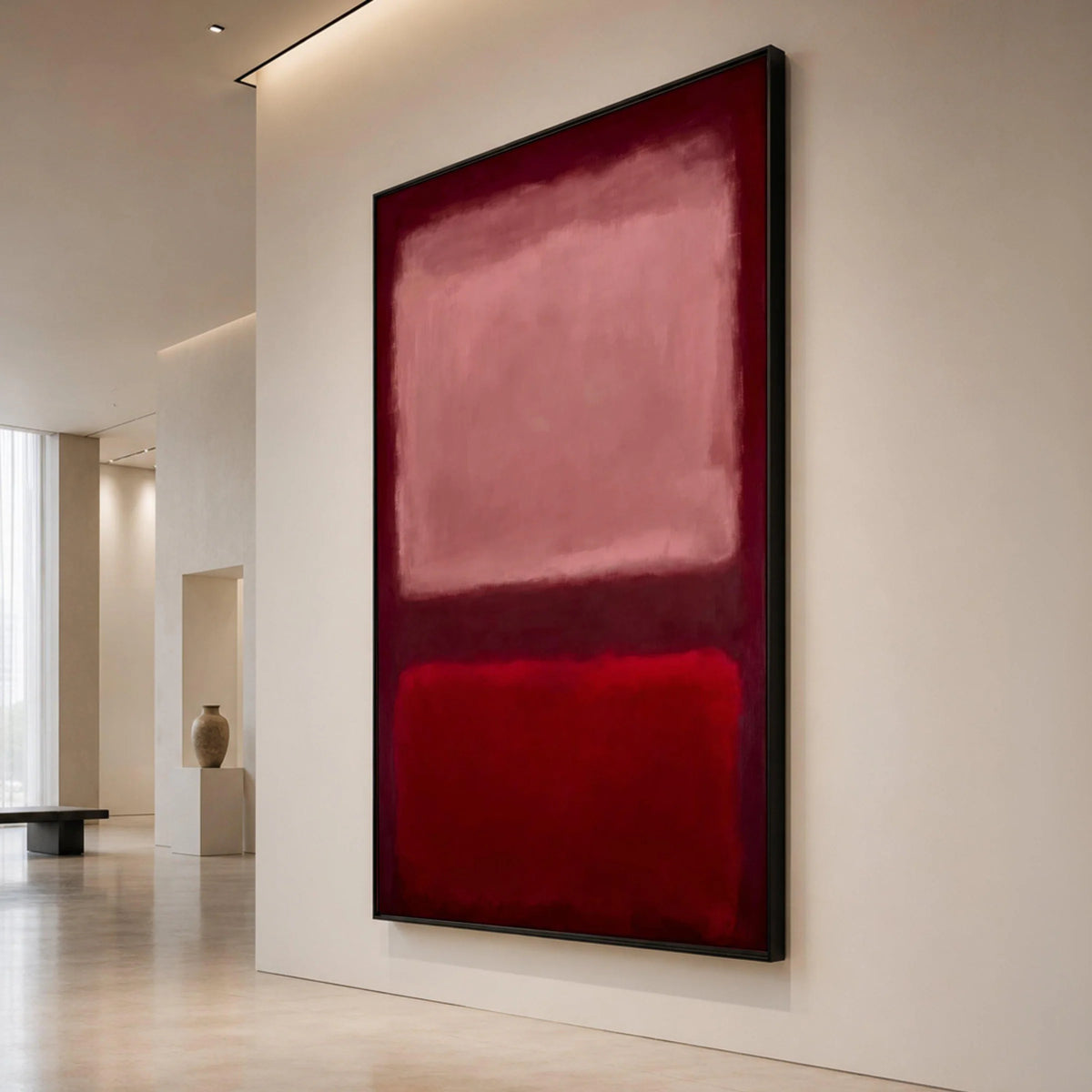 Mark Rothko Abstract Canvas Wall Art, Modern Minimalist Red and Pink Blocks, Color Field Painting, Contemporary Home Decor Canvas Print Art