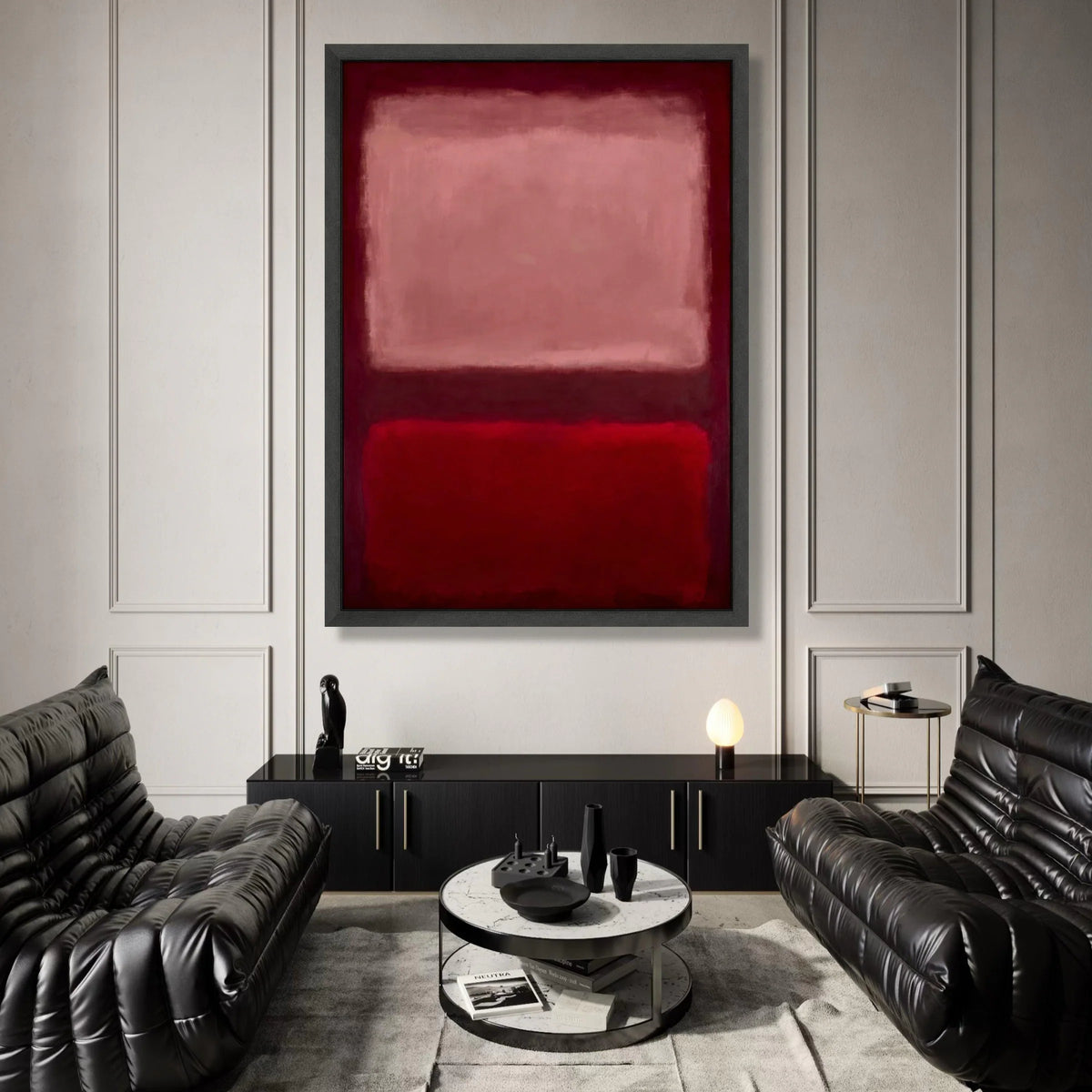 Mark Rothko Abstract Canvas Wall Art, Modern Minimalist Red and Pink Blocks, Color Field Painting, Contemporary Home Decor Canvas Print Art