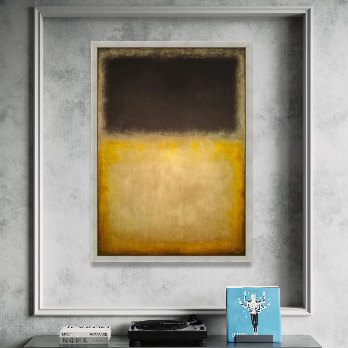 Mark Rothko Abstract Canvas Wall Art, Modern Minimalist Color Block Painting, Contemporary Home Decor, Yellow and Brown Canvas Print Art