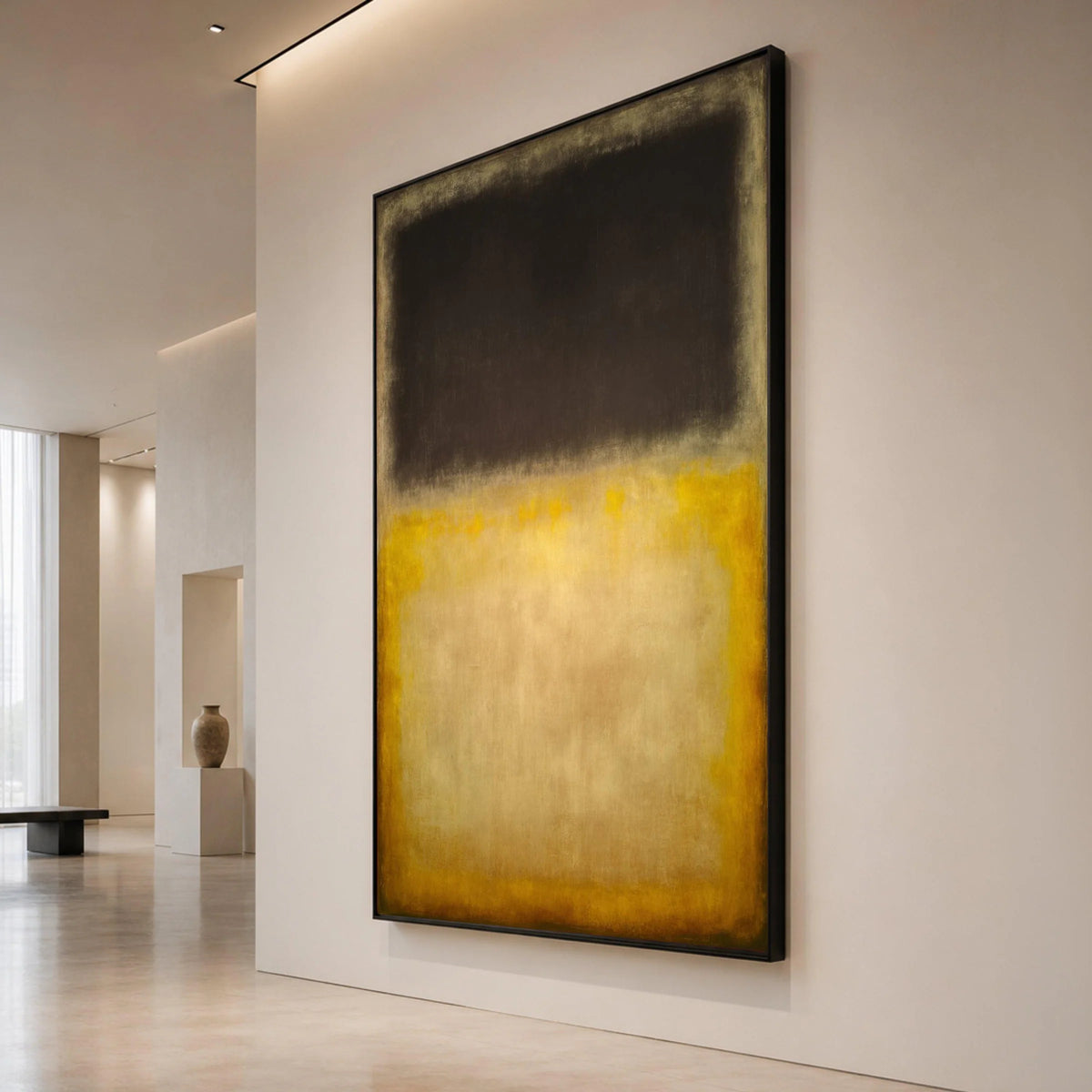 Mark Rothko Abstract Canvas Wall Art, Modern Minimalist Color Block Painting, Contemporary Home Decor, Yellow and Brown Canvas Print Art