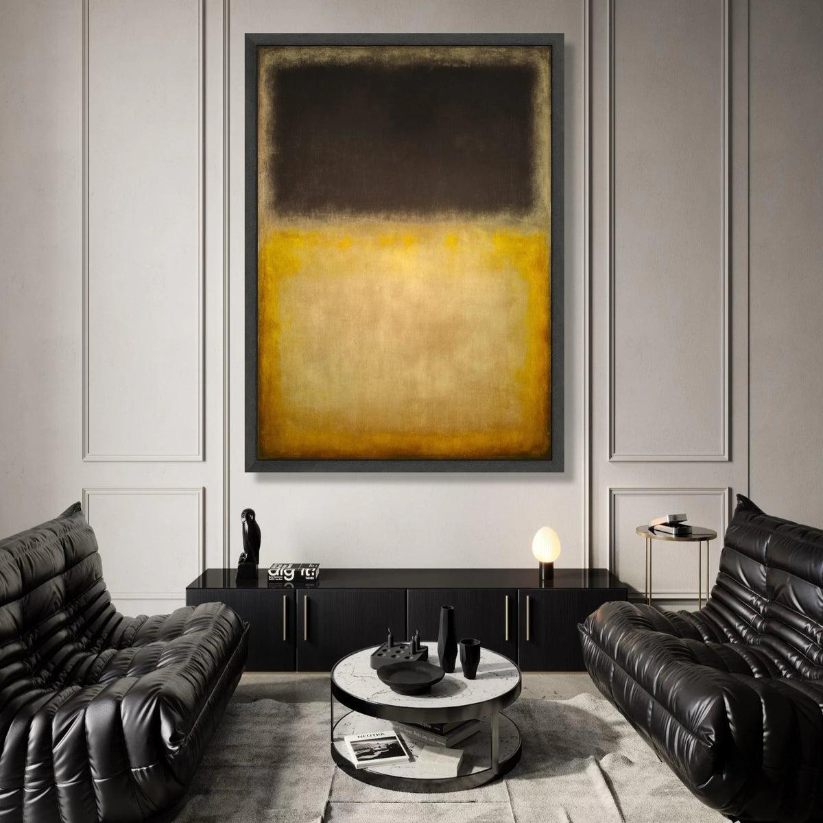Mark Rothko Abstract Canvas Wall Art, Modern Minimalist Color Block Painting, Contemporary Home Decor, Yellow and Brown Canvas Print Art