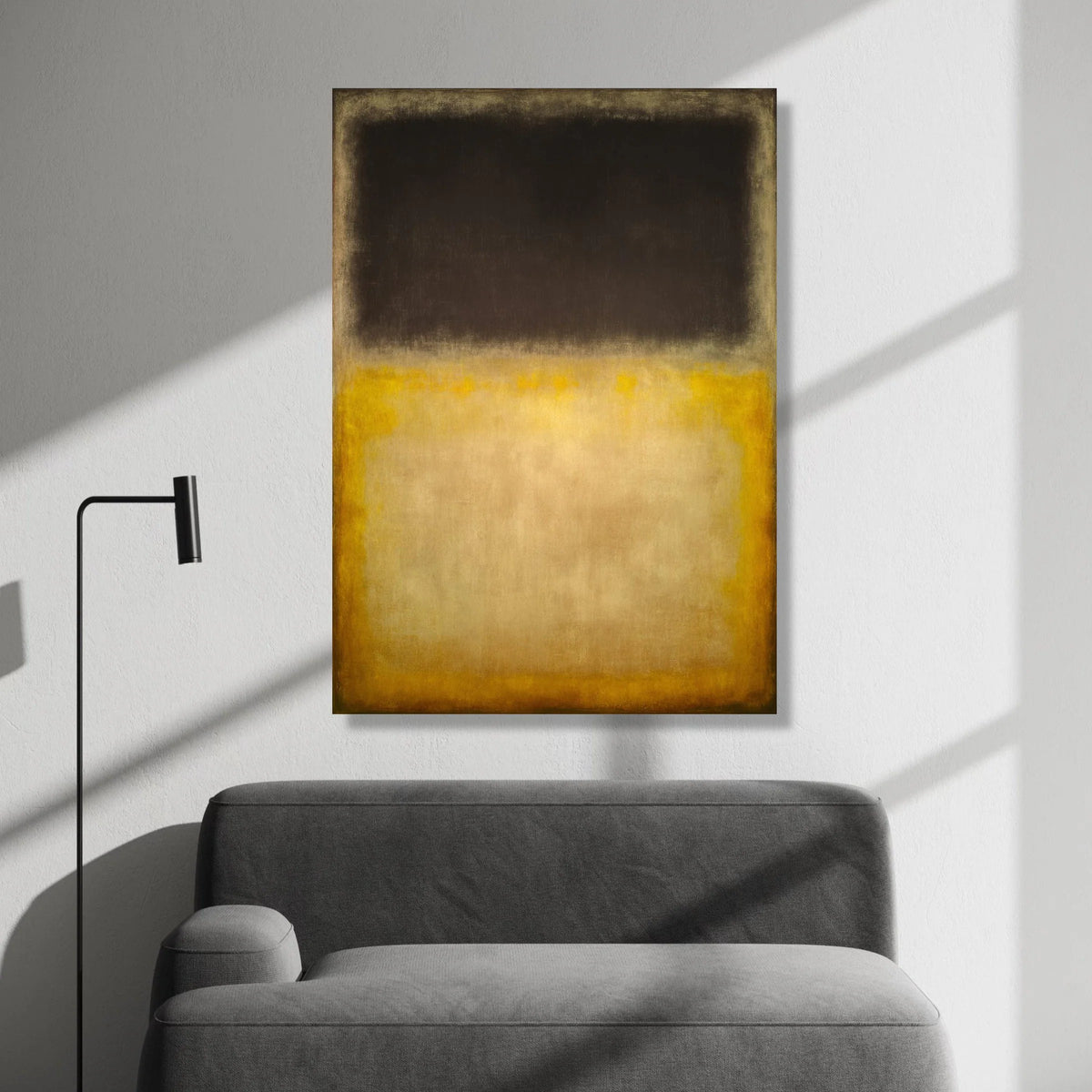 Mark Rothko Abstract Canvas Wall Art, Modern Minimalist Color Block Painting, Contemporary Home Decor, Yellow and Brown Canvas Print Art