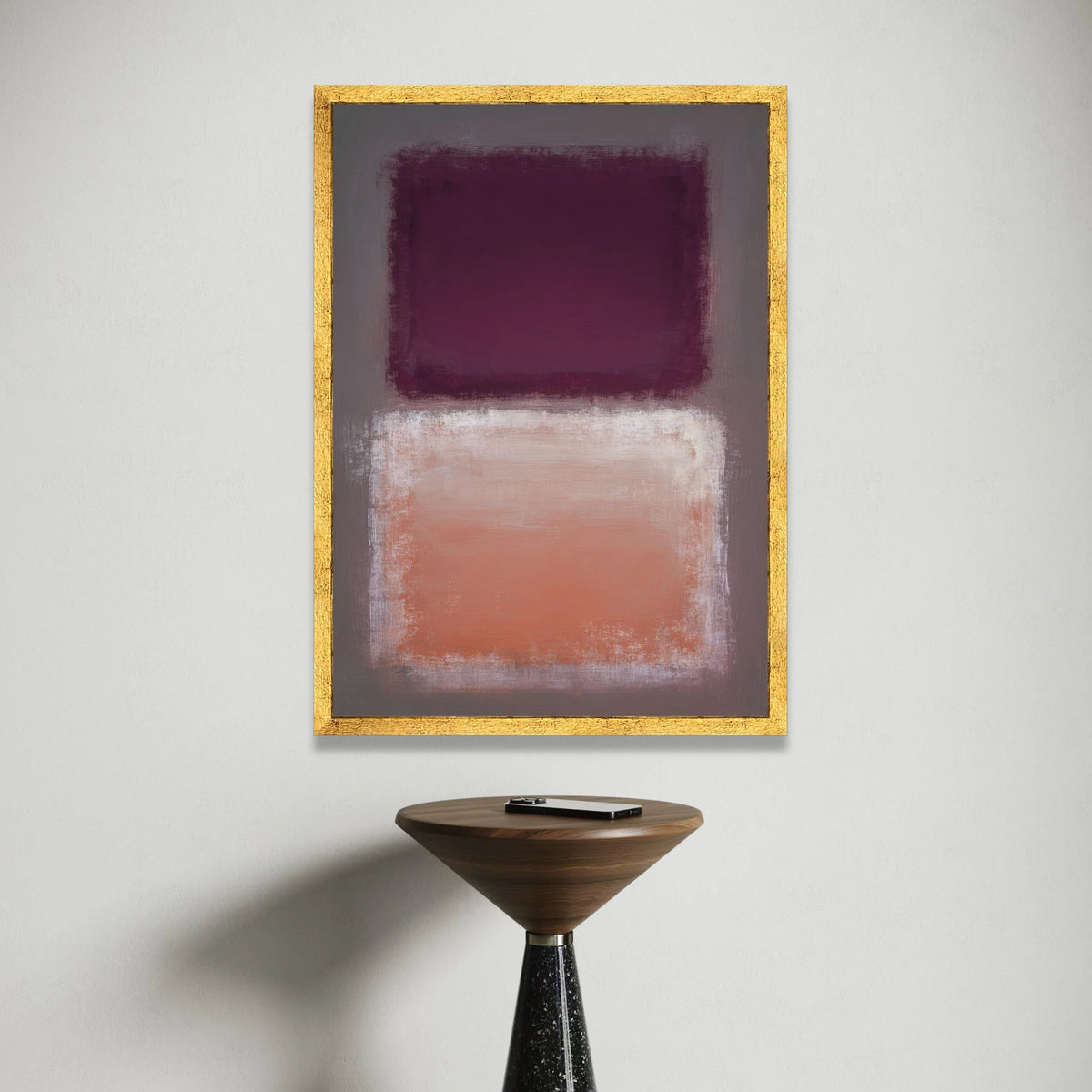 Mark Rothko Style Abstract Canvas, Purple and Peach Color Blocks, Modern Minimalist Wall Art, Contemporary Home Decoration Canvas Print Art