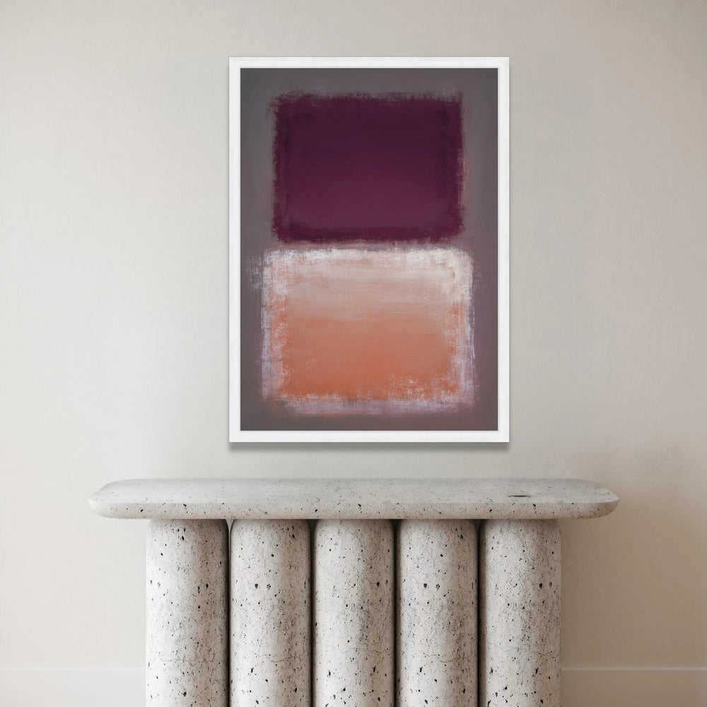 Mark Rothko Style Abstract Canvas, Purple and Peach Color Blocks, Modern Minimalist Wall Art, Contemporary Home Decoration Canvas Print Art