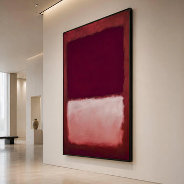 Mark Rothko Style Abstract Canvas Wall Art, Modern Color Block Painting, Deep Burgundy and Blush Pink Decorative Canvas, Canvas Print Art
