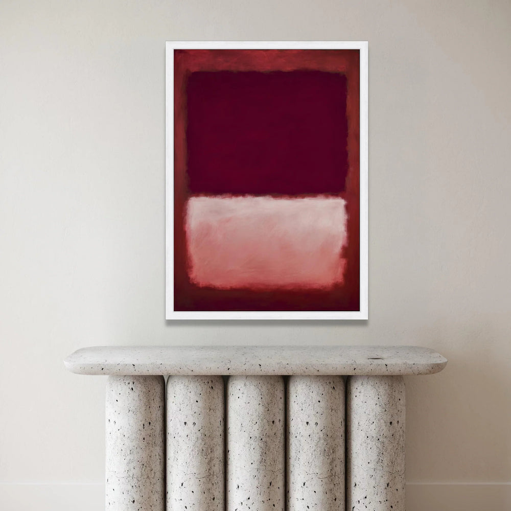 Mark Rothko Style Abstract Canvas Wall Art, Modern Color Block Painting, Deep Burgundy and Blush Pink Decorative Canvas, Canvas Print Art