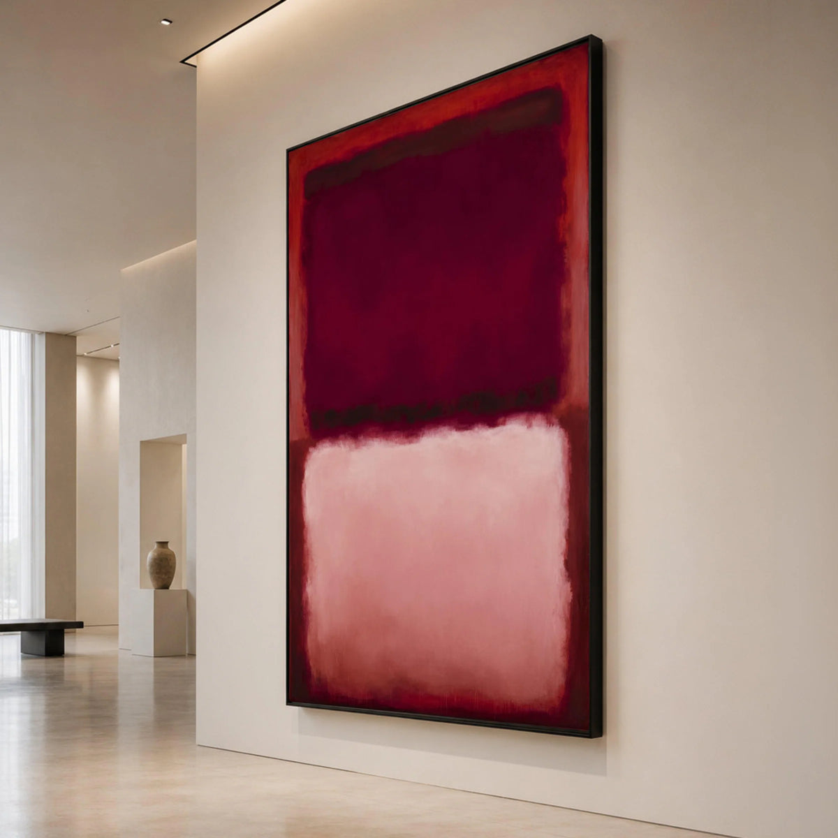 Mark Rothko Style Abstract Canvas Wall Art, Color Field Painting, Modern Minimalist Art, Red and Pink Canvas Decor, Canvas Print Art