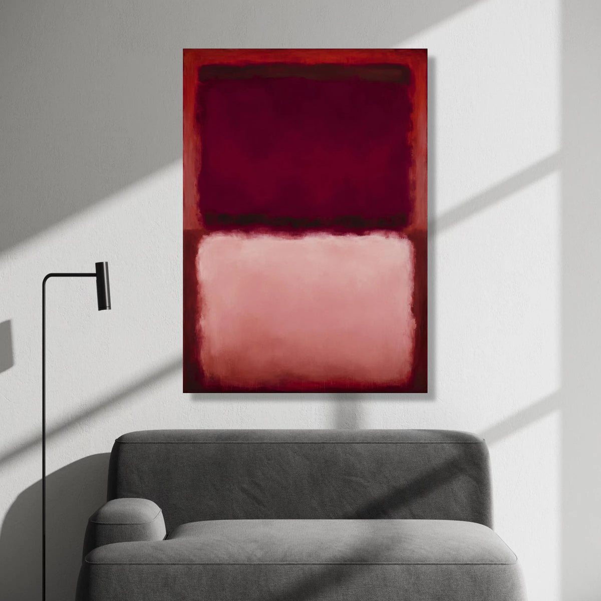 Mark Rothko Style Abstract Canvas Wall Art, Color Field Painting, Modern Minimalist Art, Red and Pink Canvas Decor, Canvas Print Art
