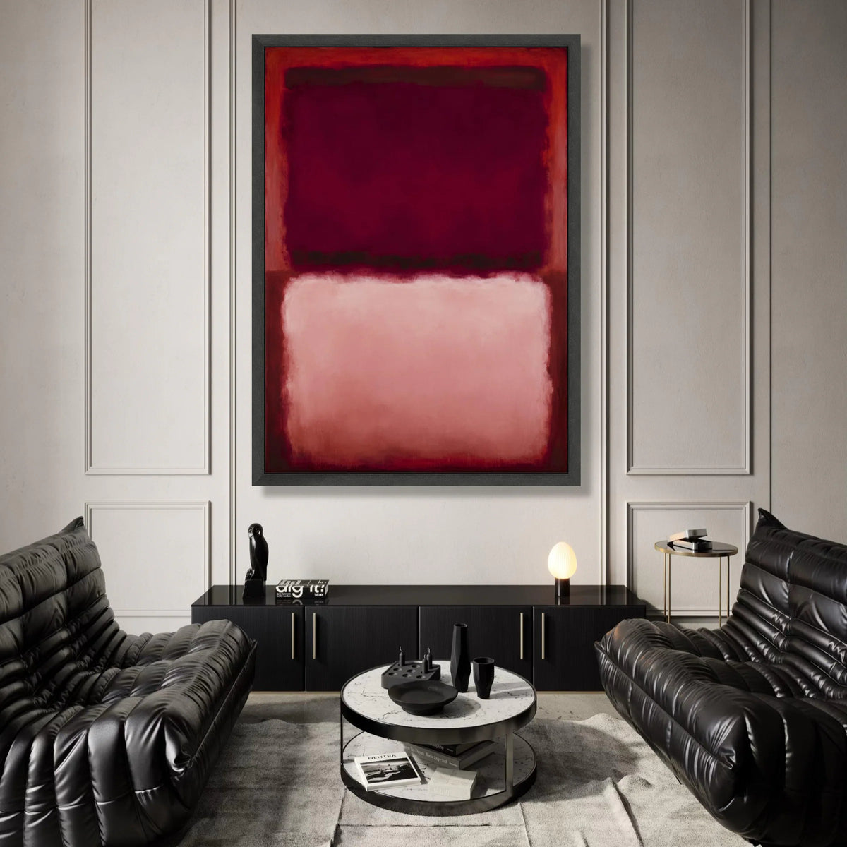 Mark Rothko Style Abstract Canvas Wall Art, Color Field Painting, Modern Minimalist Art, Red and Pink Canvas Decor, Canvas Print Art