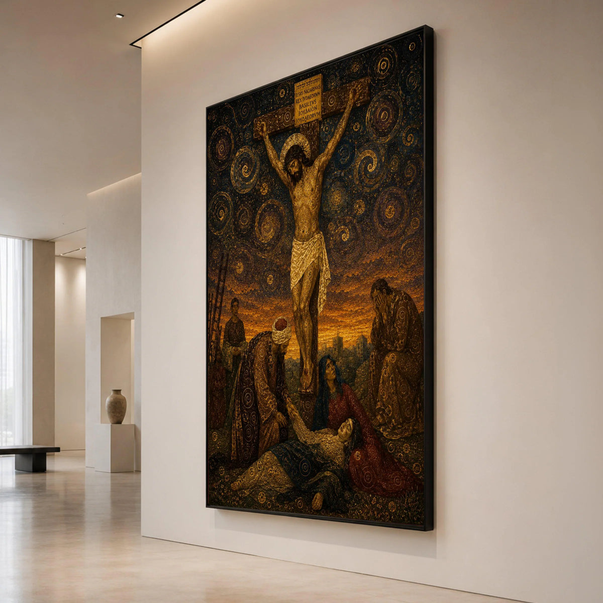 Crucifixion of Jesus Canvas Wall Art, Religious Christian Canvas, Spiritual Savior Painting, Biblical Scene Canvas, Holy Canvas Print Art