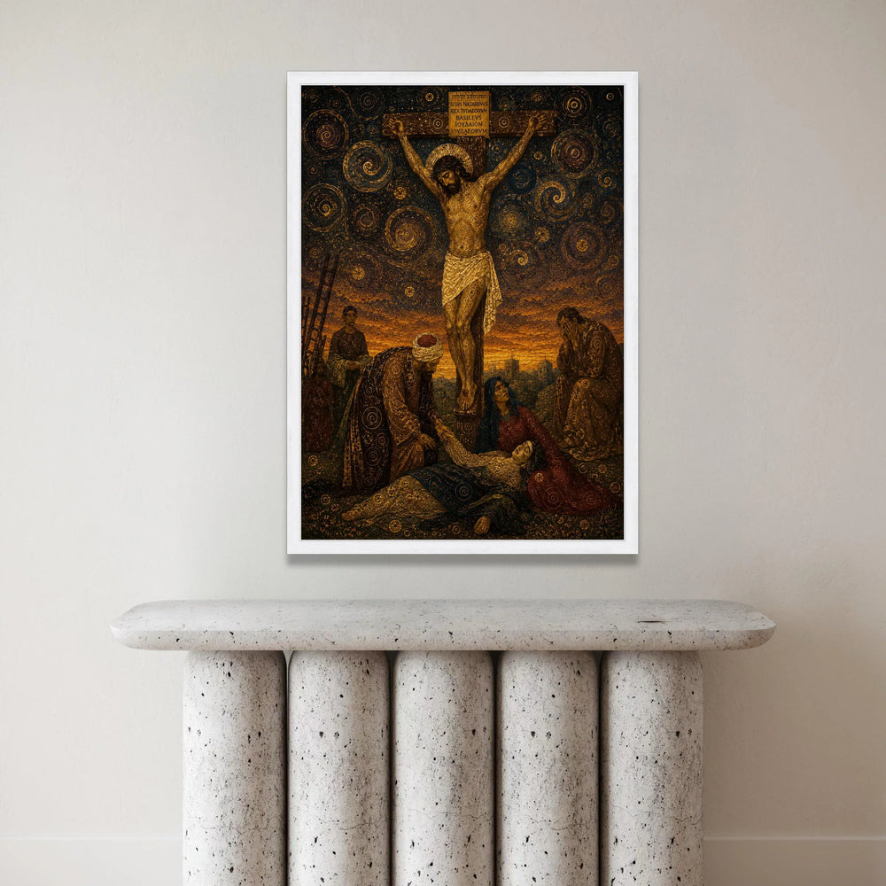 Crucifixion of Jesus Canvas Wall Art, Religious Christian Canvas, Spiritual Savior Painting, Biblical Scene Canvas, Holy Canvas Print Art