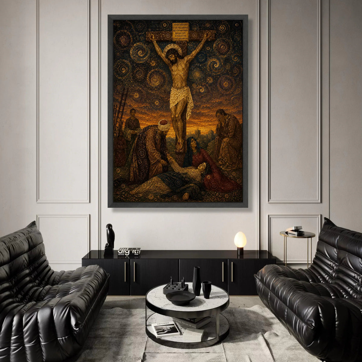 Crucifixion of Jesus Canvas Wall Art, Religious Christian Canvas, Spiritual Savior Painting, Biblical Scene Canvas, Holy Canvas Print Art