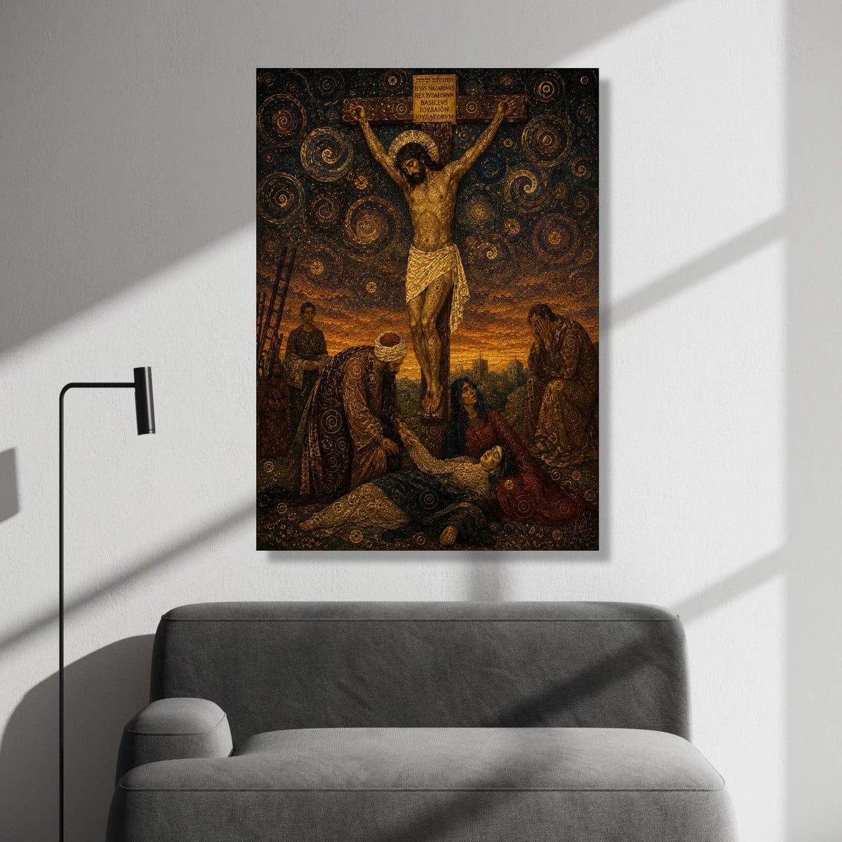Crucifixion of Jesus Canvas Wall Art, Religious Christian Canvas, Spiritual Savior Painting, Biblical Scene Canvas, Holy Canvas Print Art