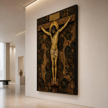 Jesus on Cross Canvas, Religious Wall Art, Christian Crucifixion Canvas, Sacred Spiritual Decor, Symbolic Religious Artwork Canvas Print Art