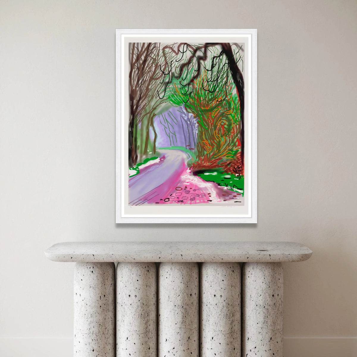 Colorful Forest Pathway Canvas, Abstract Nature Wall Art, Vibrant Landscape Painting, Woodland Scene Decor, Ready to Hang Canvas Print Art