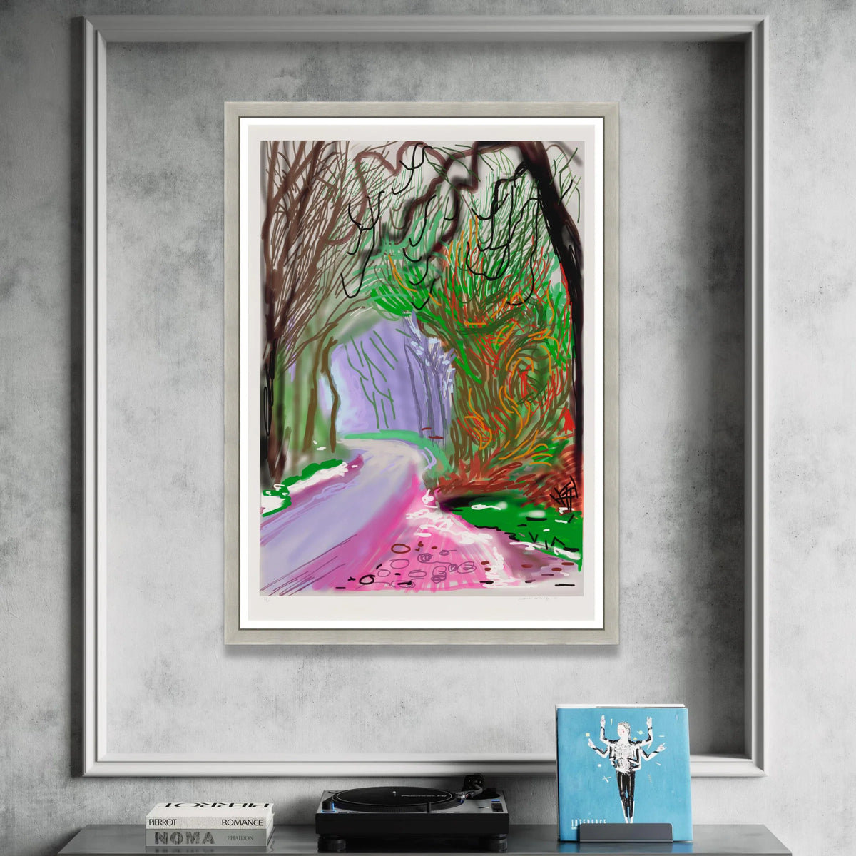Colorful Forest Pathway Canvas, Abstract Nature Wall Art, Vibrant Landscape Painting, Woodland Scene Decor, Ready to Hang Canvas Print Art