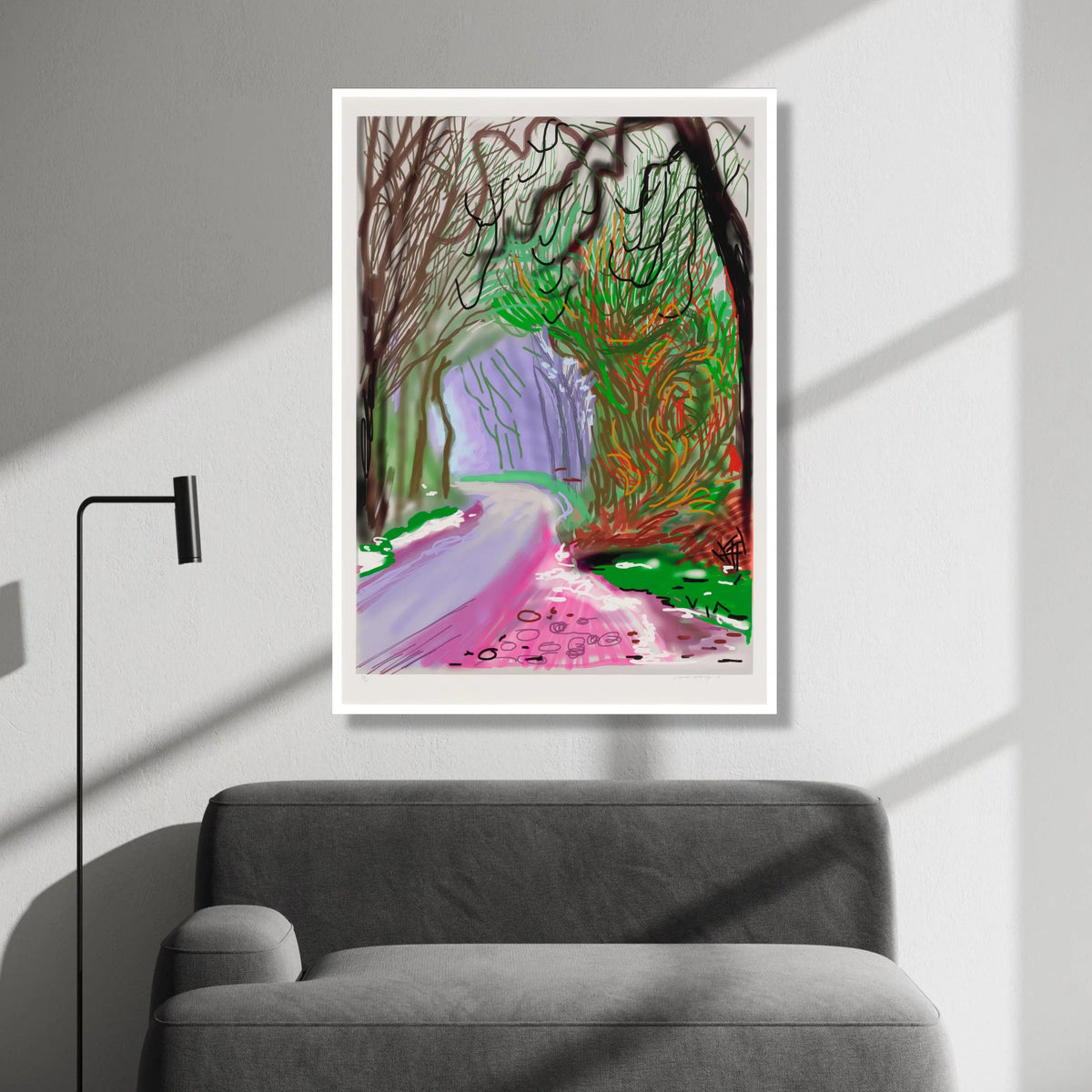 Colorful Forest Pathway Canvas, Abstract Nature Wall Art, Vibrant Landscape Painting, Woodland Scene Decor, Ready to Hang Canvas Print Art