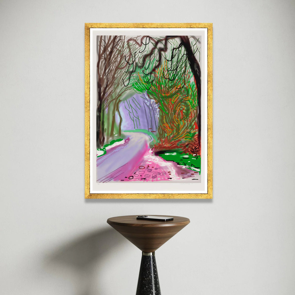 Colorful Forest Pathway Canvas, Abstract Nature Wall Art, Vibrant Landscape Painting, Woodland Scene Decor, Ready to Hang Canvas Print Art