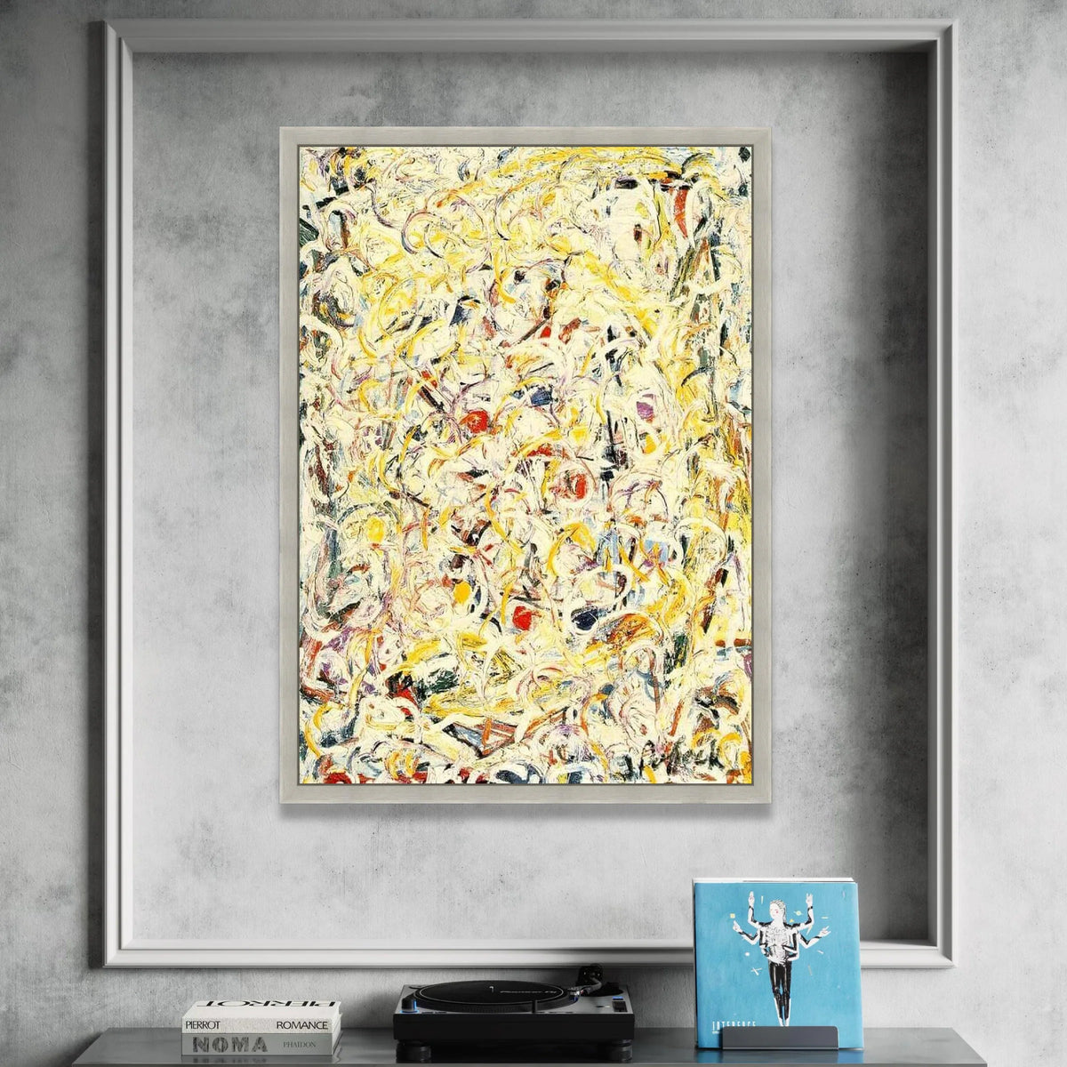 Abstract Expressionist Canvas Wall Art, Jackson Pollock Style Drip Painting, Energetic Modern Art Decor, Colorful Home Wall Canvas Print Art