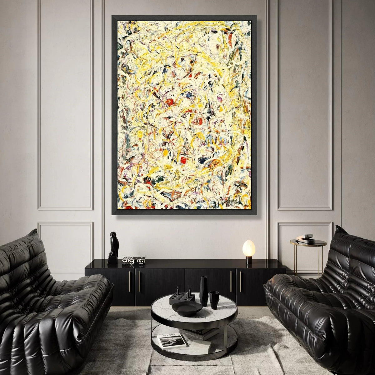 Abstract Expressionist Canvas Wall Art, Jackson Pollock Style Drip Painting, Energetic Modern Art Decor, Colorful Home Wall Canvas Print Art