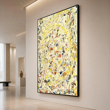 Abstract Expressionist Canvas Wall Art, Jackson Pollock Style Drip Painting, Energetic Modern Art Decor, Colorful Home Wall Canvas Print Art