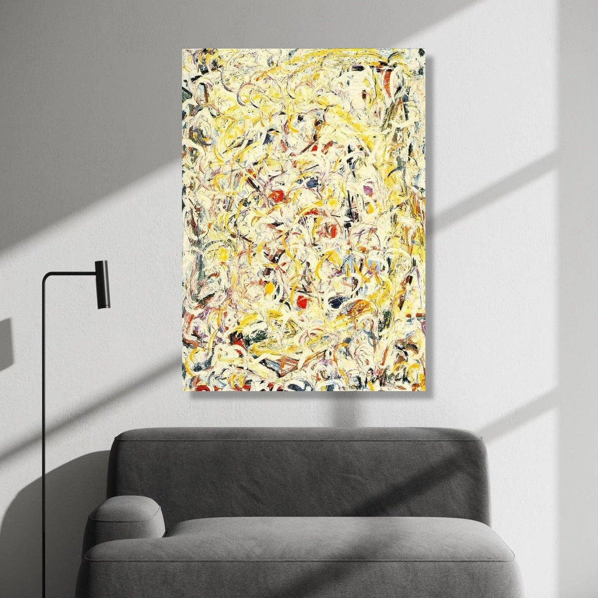 Abstract Expressionist Canvas Wall Art, Jackson Pollock Style Drip Painting, Energetic Modern Art Decor, Colorful Home Wall Canvas Print Art