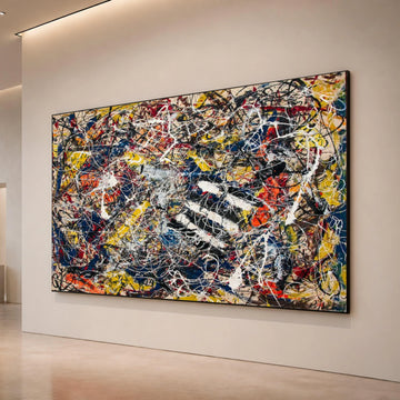 Jackson Pollock Style Abstract Canvas Wall Art, Drip Painting Decor, Modern Expressionist Canvas, Colorful Splatter Art, Canvas Print Art