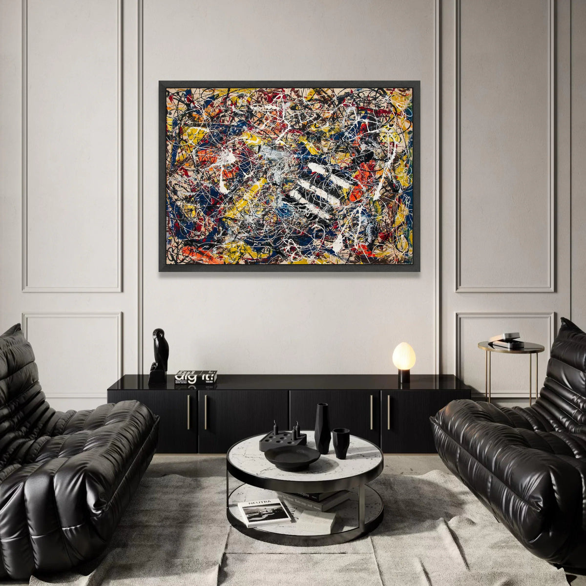 Jackson Pollock Style Abstract Canvas Wall Art, Drip Painting Decor, Modern Expressionist Canvas, Colorful Splatter Art, Canvas Print Art
