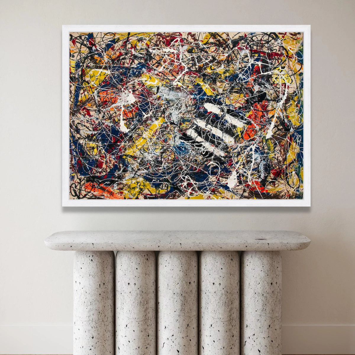 Jackson Pollock Style Abstract Canvas Wall Art, Drip Painting Decor, Modern Expressionist Canvas, Colorful Splatter Art, Canvas Print Art