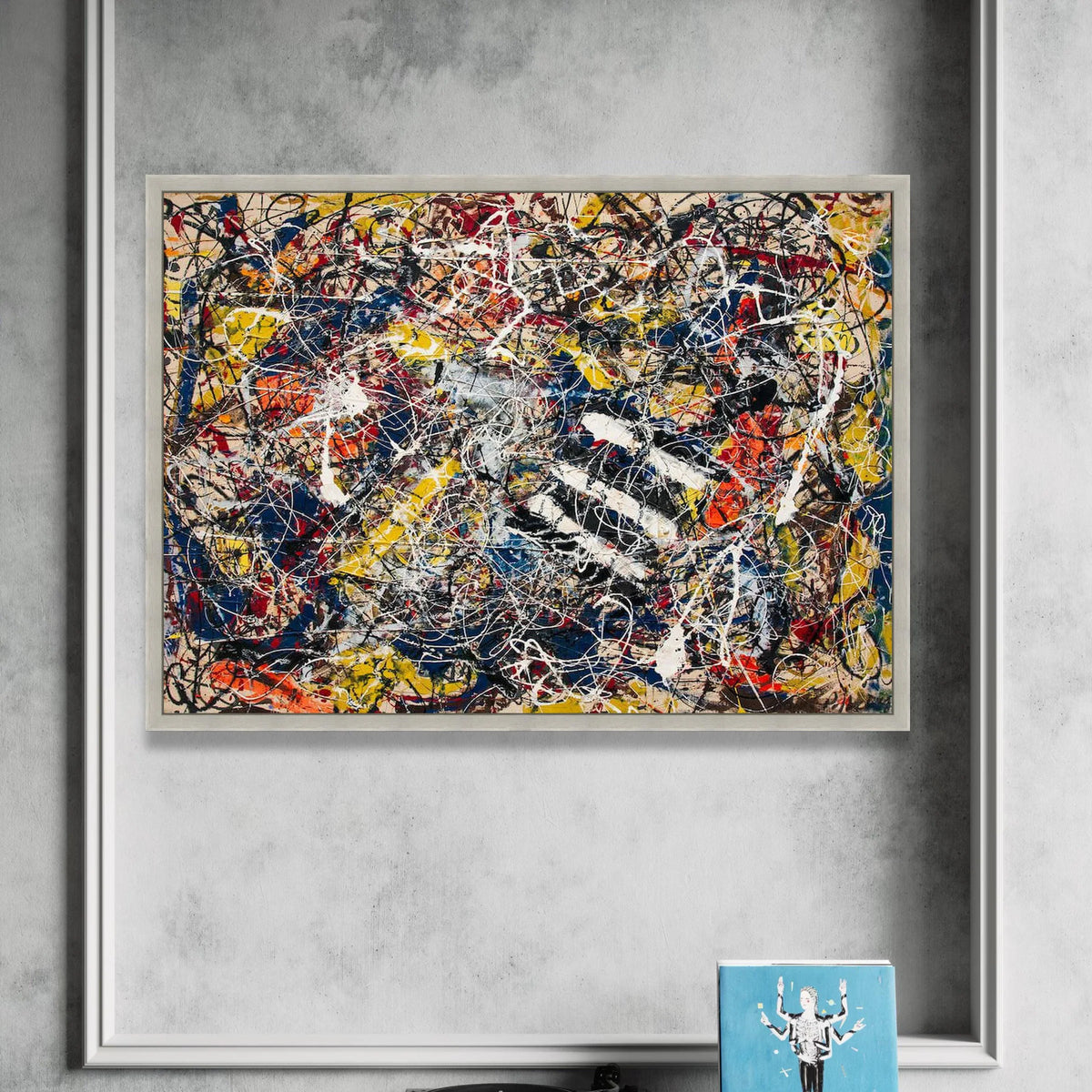 Jackson Pollock Style Abstract Canvas Wall Art, Drip Painting Decor, Modern Expressionist Canvas, Colorful Splatter Art, Canvas Print Art